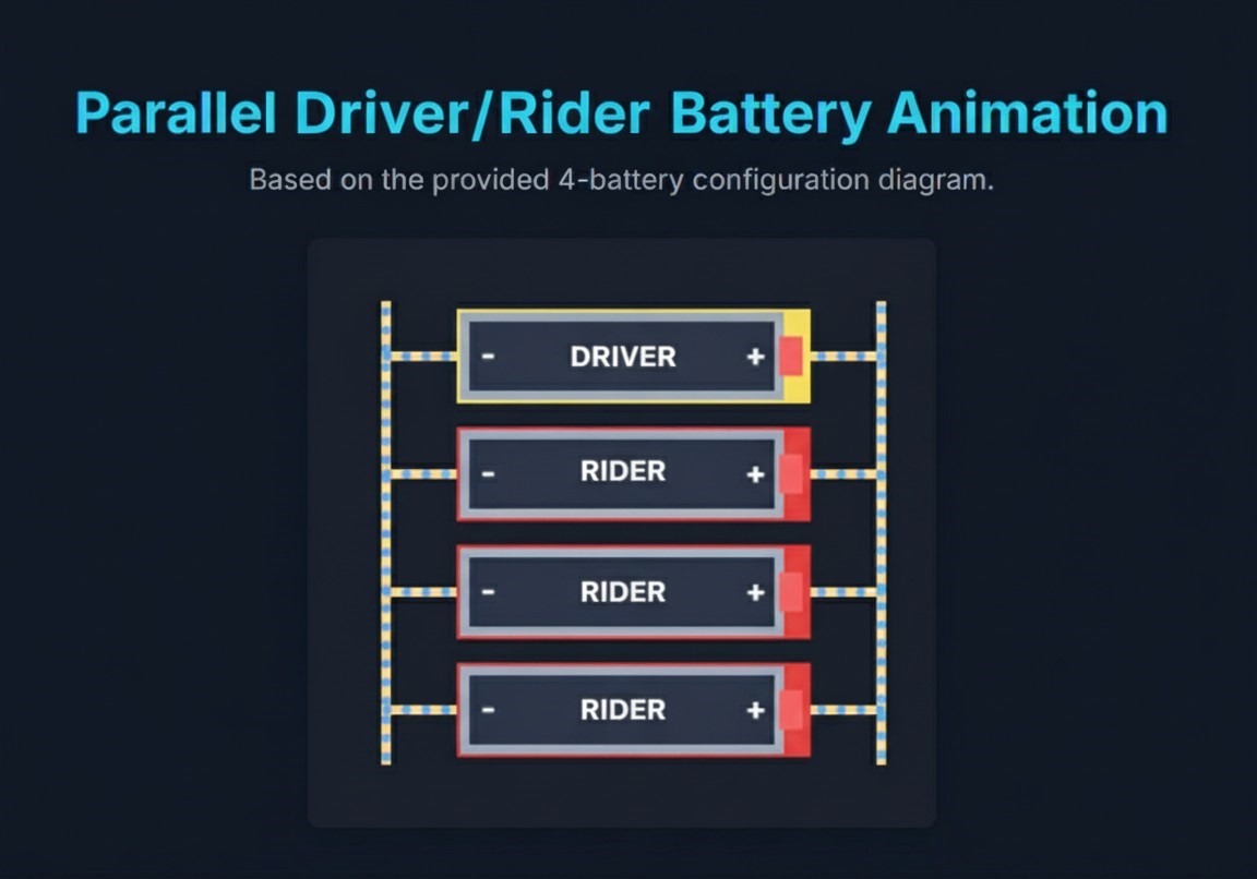 Diagram showing series and parallel battery configuration